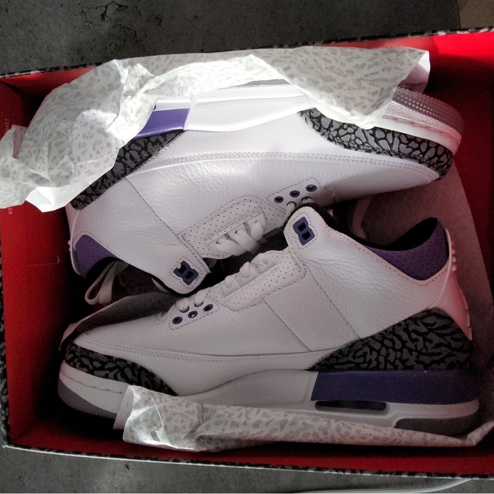 Nike Air Jordan 3 Retro (GS) Dark Iris Purple White Black Size  Y